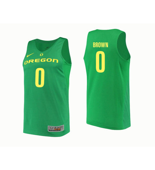 Oregon Ducks 0 Troy Brown College Basketball Jersey Green retro stitched fan jersey RTJ2664 image 1