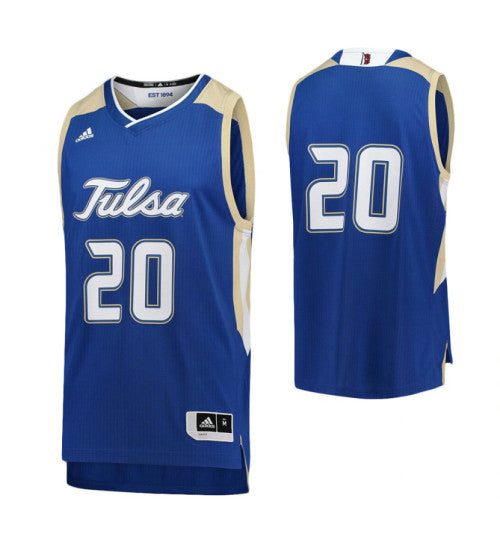 Tulsa Golden Hurricane 20 College Basketball Jersey Royal retro stitched fan jersey RTJ1877 image 1