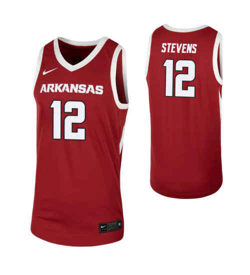 Arkansas Razorbacks 12 Ty Stevens Cardinal College Basketball Jersey retro stitched fan jersey RTJ12271 image 1