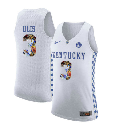 Kentucky Wildcats 3 Tyler Ulis College Basketball Jersey White retro stitched fan jersey RTJ4492 image 1
