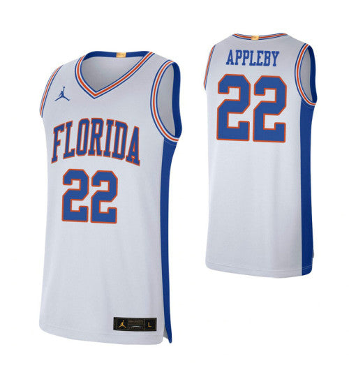 Florida Gators 22 Tyree Appleby Retro Limited College Basketball Jersey White retro stitched fan jersey RTJ11335 image