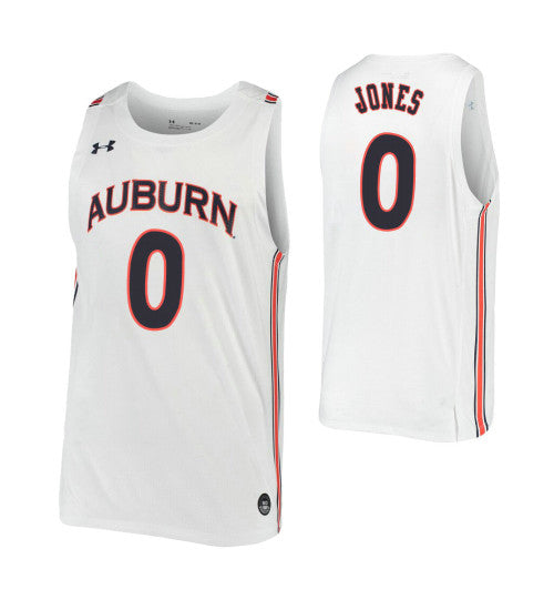 Tyrell Jones College Basketball Jersey White Auburn Tigers retro stitched fan jersey RTJ1870 image 1