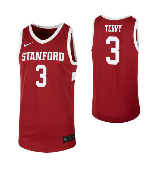 Stanford Cardinal 3 Tyrell Terry Cardinal College Basketball Jersey retro stitched fan jersey RTJ8056 image 1