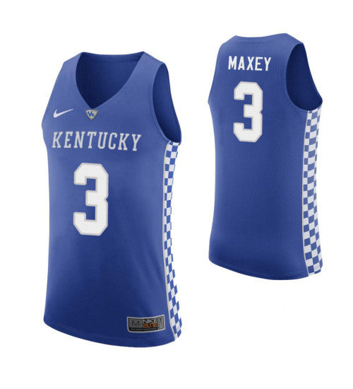 Kentucky Wildcats Tyrese Maxey College Basketball Jersey Royal retro stitched fan jersey RTJ4455 image 1