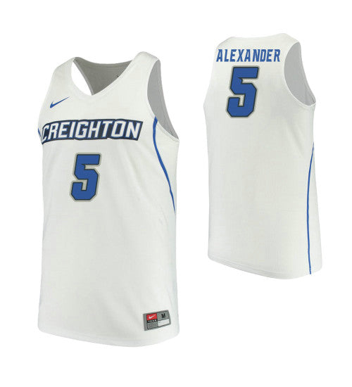 Creighton Bluejays 5 Tyshon Alexander White College Basketball Jersey retro stitched fan jersey RTJ11777 image 1