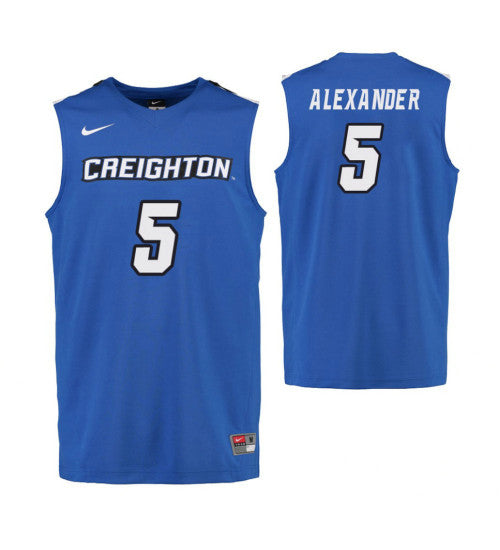 Creighton Bluejays Tyshon Alexander College Basketball Jersey Royal retro stitched fan jersey RTJ11774 image 1
