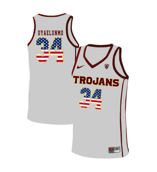 USC Trojans 34 Victor Uyaelunmo College Basketball Jersey White 11013 retro stitched fan jersey RTJ1636 image 1