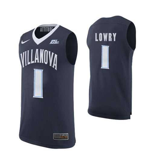 Villanova Wildcats 1 Kyle Lowry Navy College Basketball Jersey retro stitched fan jersey RTJ1498 image 1