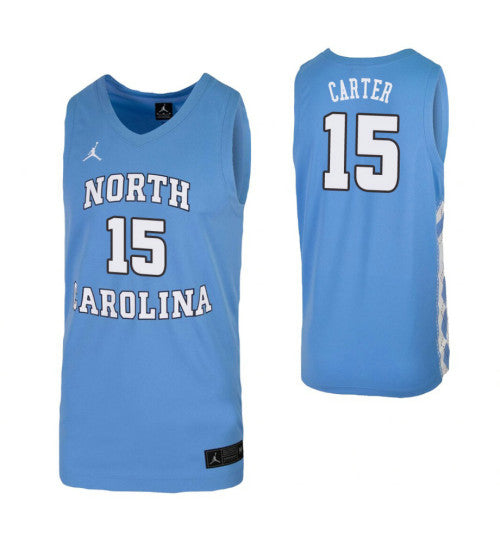 Vince Carter College Basketball Jersey Carolina Blue North Carolina Tar Heels retro stitched fan jersey RTJ7153 image 1