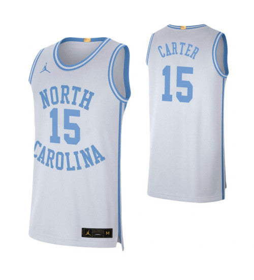 North Carolina Tar Heels 15 Vince Carter White College Basketball Jersey retro stitched fan jersey RTJ9005 image 1
