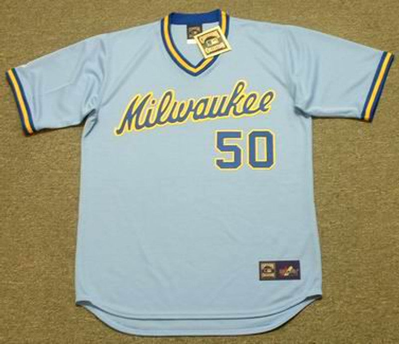 PV MB Milwaukee 1982 Cooperstown Throwback Away Stitched Jersey, Vintage Baseball Jersey, Retro Sewn Jersey