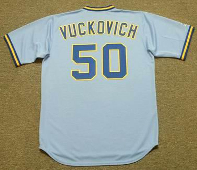PV MB Milwaukee 1982 Cooperstown Throwback Away Stitched Jersey, Vintage Baseball Jersey, Retro Sewn Jersey