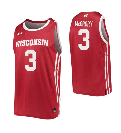 Wisconsin Badgers 3 Walt Mcgrory Red College Basketball Jersey retro stitched fan jersey RTJ1037 image 1