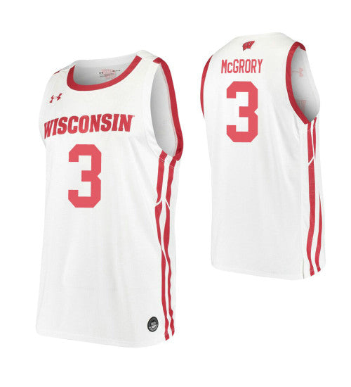 Walt Mcgrory College Basketball Jersey White Wisconsin Badgers retro stitched fan jersey RTJ1292 image 1