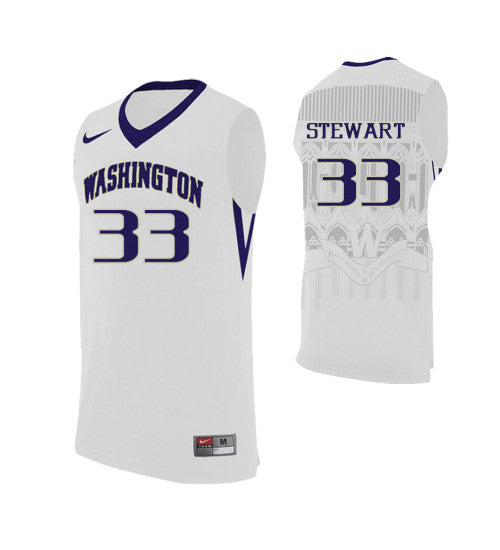 Washington Huskies 33 Isaiah Stewart White College Basketball Jersey retro stitched fan jersey RTJ1266 image 1