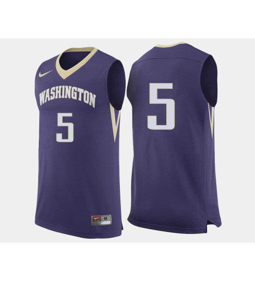 Washington Huskies 5 Quin Barnard Purple Road College Basketball Jersey retro stitched fan jersey RTJ7014 image 1