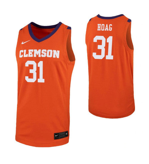 Wells Hoag College Basketball Jersey Orange Clemson Tigers retro stitched fan jersey RTJ1241 image 1