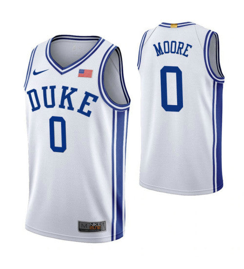 Duke Blue Devils Wendell Moore White College Basketball Jersey retro stitched fan jersey RTJ11412 image 1