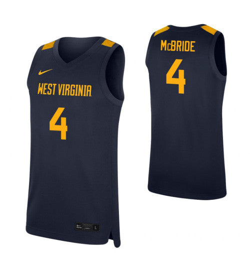 West Virginia Mountaineers Miles Mcbride College Basketball Jersey Navy retro stitched fan jersey RTJ6882 image 1