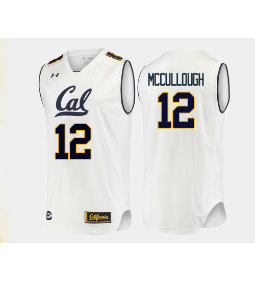 California Golden Bears 12 Austin Mccullough College Basketball Jersey White retro stitched fan jersey RTJ12029 image 1