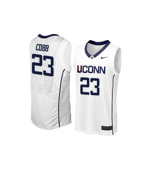 UConn Huskies 23 Eric Cobb College Basketball Jersey White retro stitched fan jersey RTJ1755 image 1