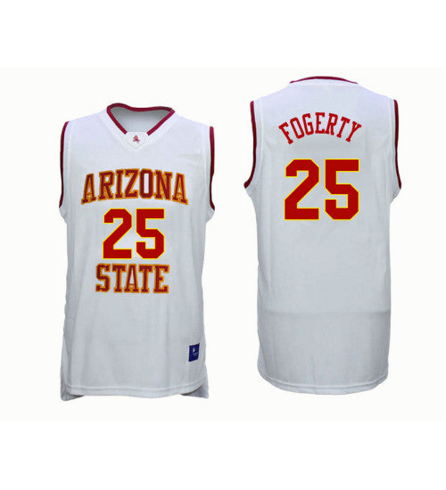 Arizona State Sun Devils 25 Grant Fogerty College Basketball Jersey White 145 retro stitched fan jersey RTJ12504 image