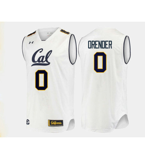 California Golden Bears 0 Jacob Orender College Basketball Jersey White retro stitched fan jersey RTJ12049 image 1