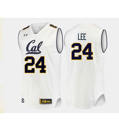 California Golden Bears 24 Marcus Lee College Basketball Jersey White retro stitched fan jersey RTJ6093 image 1