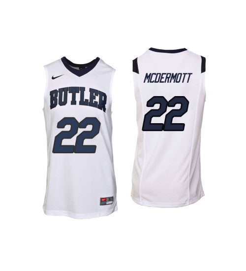 Butler Bulldogs 22 Sean Mcdermott College Basketball Jersey White retro stitched fan jersey RTJ6209 image 1