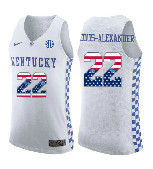 Kentucky Wildcats 22 Shai Gilgeous Alexander College Basketball Jersey White retro stitched fan jersey RTJ4520 image 1