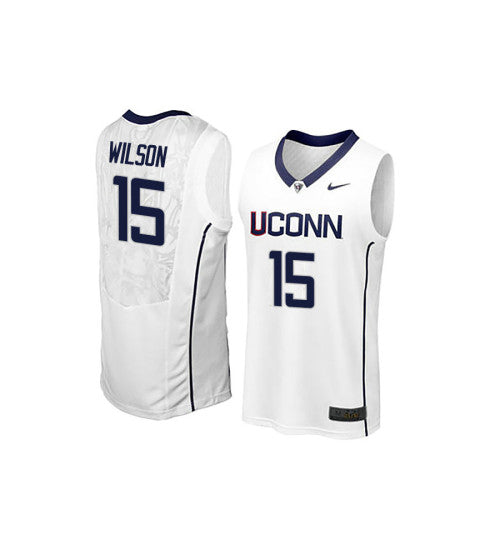 UConn Huskies 15 Sidney Wilson College Basketball Jersey White retro stitched fan jersey RTJ7523 image 1