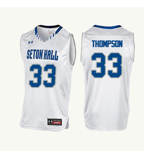 Seton Hall Pirates 33 Taurean Thompson College Basketball Jersey White retro stitched fan jersey RTJ2364 image 1