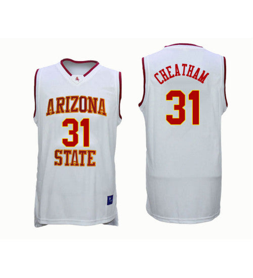 Arizona State Sun Devils 31 Zylan Cheatham College Basketball Jersey White retro stitched fan jersey RTJ12496 image 1