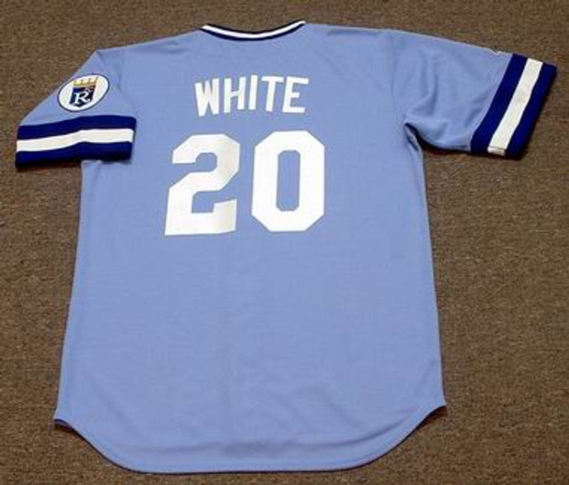 FW KCR 1985 Away Throwback Baseball Stitched Jersey, Vintage Baseball Jersey, Retro Sewn Jersey