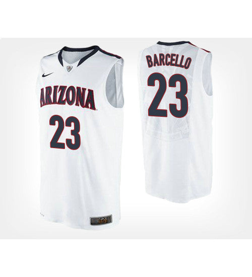Arizona Wildcats 23 Alex Barcello White Road College Basketball Jersey retro stitched fan jersey RTJ6491 image 1