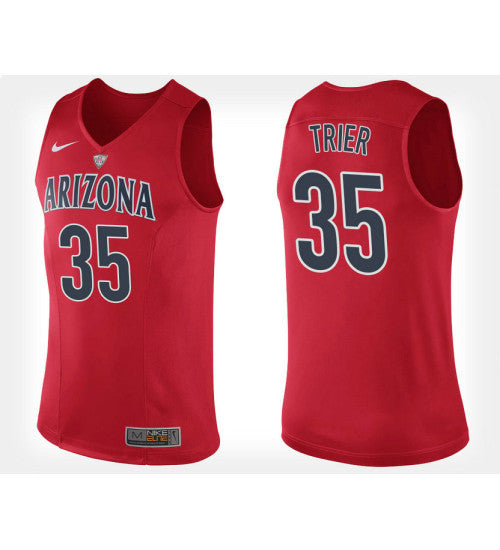 Arizona Wildcats 35 Allonzo Trier Red Home College Basketball Jersey retro stitched fan jersey RTJ6455 image 1