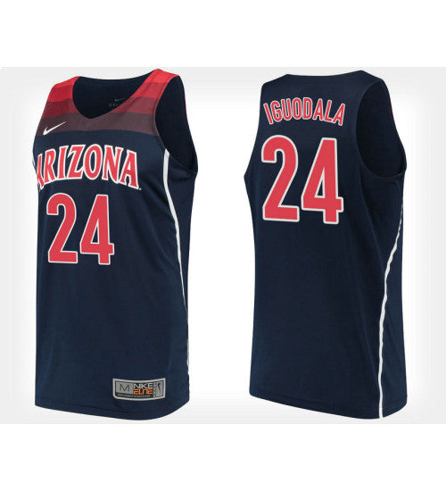 Arizona Wildcats 24 Andre Iguodala Navy Alternate College Basketball Jersey retro stitched fan jersey RTJ12385 image 1