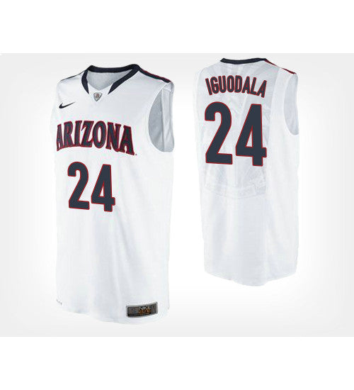 Arizona Wildcats 24 Andre Iguodala White Road College Basketball Jersey retro stitched fan jersey RTJ12383 image 1