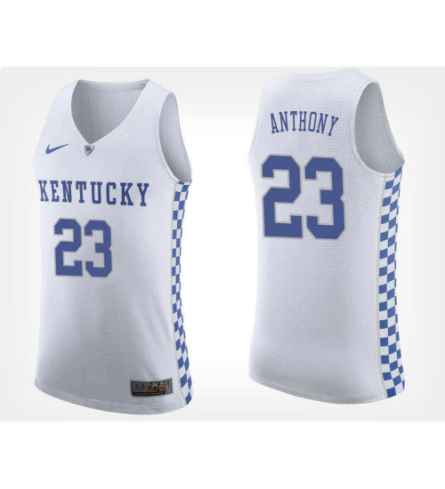 Kentucky Wildcats 23 Anthony Davis White Road College Basketball Jersey retro stitched fan jersey RTJ10368 image 1