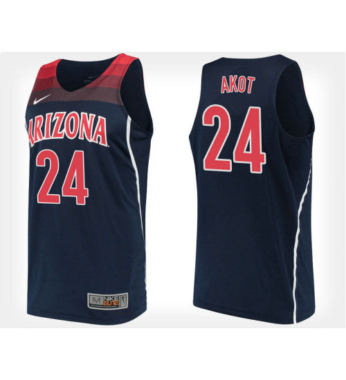 Arizona Wildcats 24 Emmanuel Akot Navy Alternate College Basketball Jersey retro stitched fan jersey RTJ6475 image 1