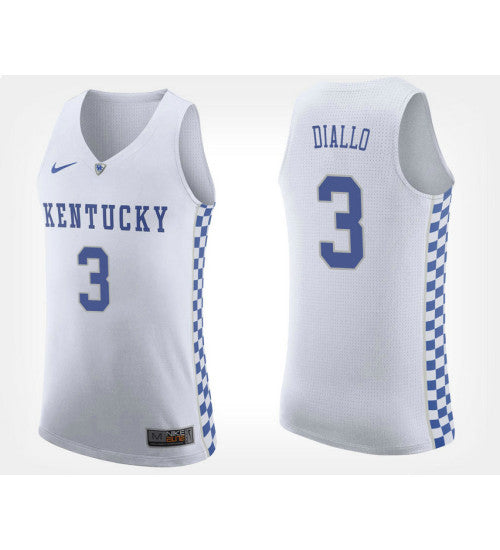 Kentucky Wildcats 3 Hamidou Diallo White Road College Basketball Jersey retro stitched fan jersey RTJ4496 image 1
