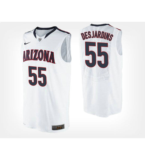 Arizona Wildcats 55 Jake Desjardins White Road College Basketball Jersey retro stitched fan jersey RTJ6396 image 1