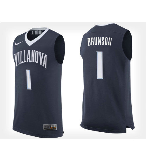 Villanova Wildcats 1 Jalen Brunson Navy Home College Basketball Jersey retro stitched fan jersey RTJ1500 image 1