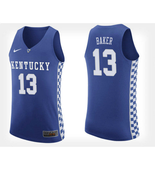 Kentucky Wildcats 13 Jemarl Baker Blue Home College Basketball Jersey retro stitched fan jersey RTJ10403 image 1