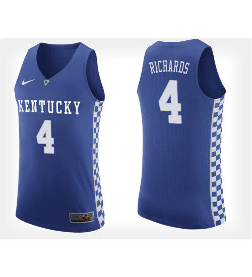 Kentucky Wildcats 4 Nick Richards Blue Home College Basketball Jersey retro stitched fan jersey RTJ10332 image 1