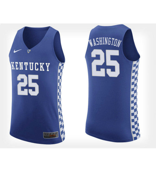 Kentucky Wildcats 25 Pj Washington Blue Home College Basketball Jersey retro stitched fan jersey RTJ4502 image 1