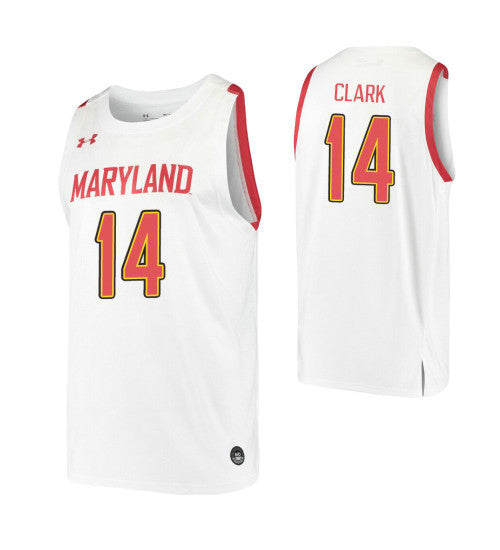 Maryland Terrapins 14 Will Clark White College Basketball Jersey retro stitched fan jersey RTJ4126 image 1
