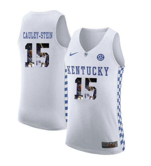 Kentucky Wildcats 15 Willie Cauley Stein College Basketball Jersey White retro stitched fan jersey RTJ10390 image 1