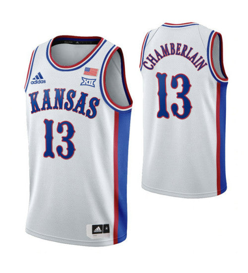 Kansas Jayhawks 13 Wilt Chamberlain 1990S Throwback College Basketball Jersey White retro stitched fan jersey RTJ4655