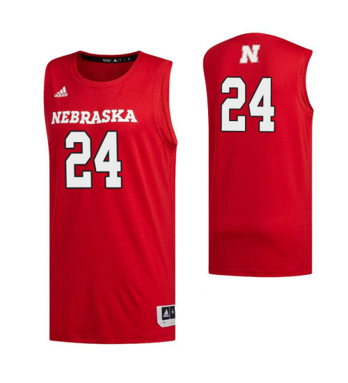 Nebraska Cornhuskers 24 Yvan Ouedraogo College Basketball Jersey Scarlet retro stitched fan jersey RTJ3283 image 1